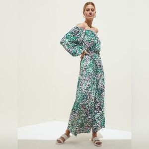 M&S Floral Dress (Printed Bardot Midaxi Dress)